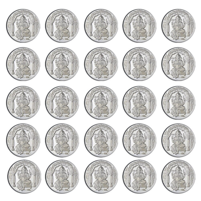 Ganpati Coin In Pure 999 Silver 5 Grams Set Of 100 Religious Coins in India, UK, USA, All Country