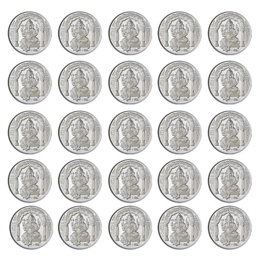Ganpati Coin In Pure 999 Silver 5 Grams Set Of 25 Religious Coins in India, UK, USA, All Country