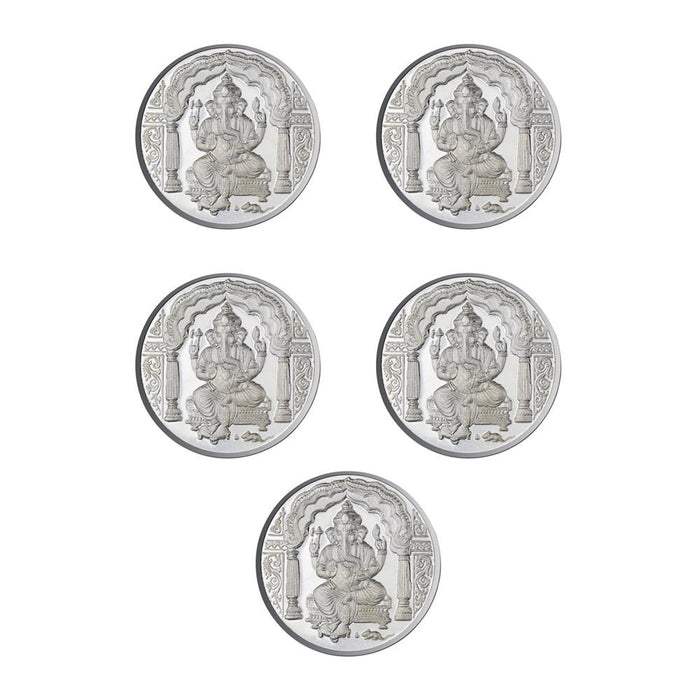 Ganpati Coin In Pure 999 Silver 10 Grams Set Of 5 Religious Coins in India, UK, USA, All Country