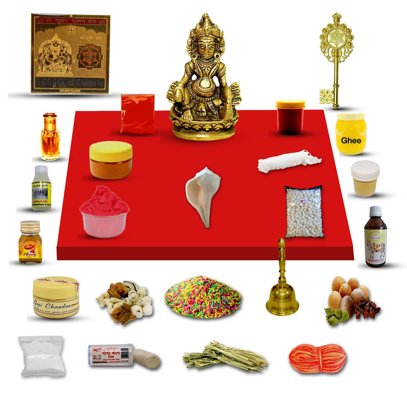 Lord Kuber Puja Kit / Kuber Poojan Samagri for Home Mandir Festival in India, UK, USA, All Country