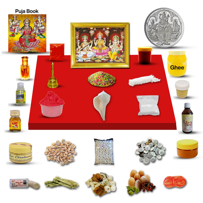 Diwali Puja Kit / Diwali Poojan Samagri For Pooja Hindu Religion Festival in India, UK, USA, All Country