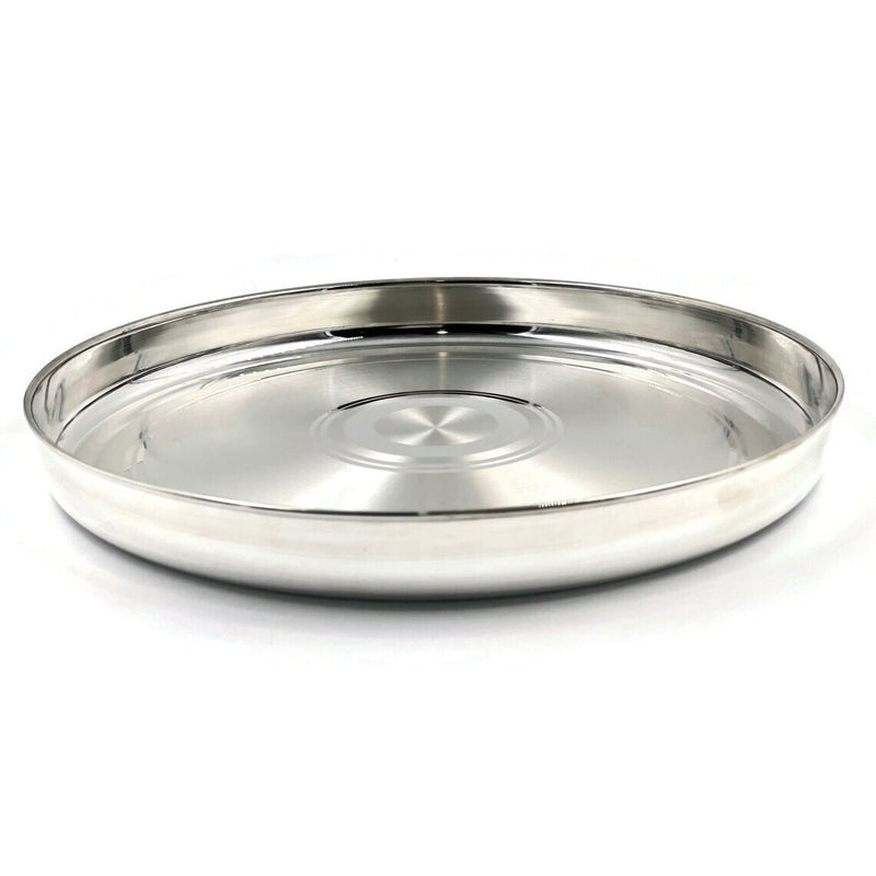 999 Fine Pure Silver Handmade solid Plan Thali, Plate/ Tray for Prasad, baby food - 8 Inch approx 200+ gram approx in India, UK, USA, All Country