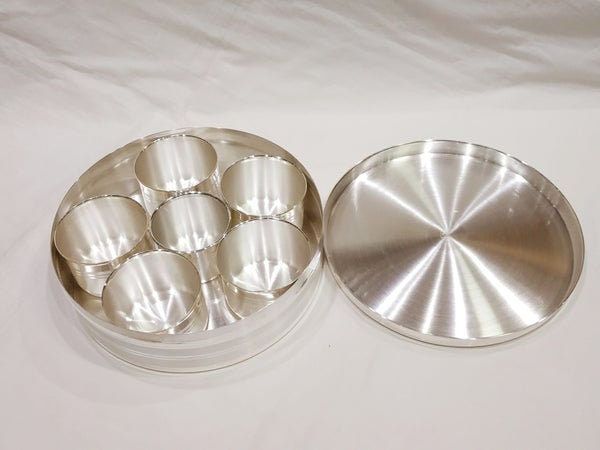 92.5% Pure Silver Pooja Box Contain - 6 Katori Pieces, Pooja Set or Gift Item in India, UK, USA, All Country