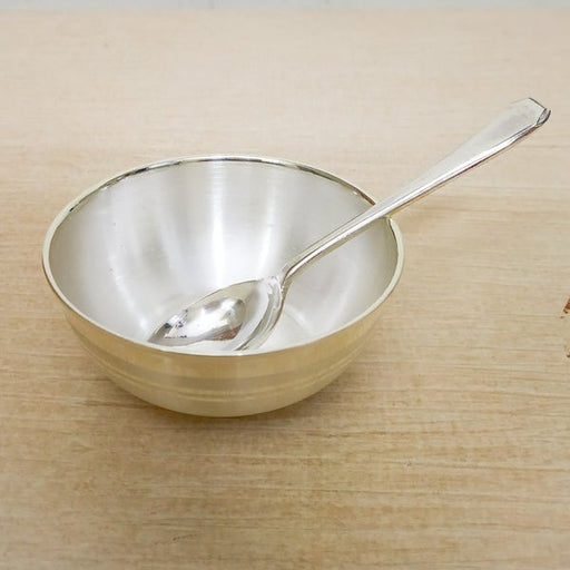 92.5 % Purity Silver Small Size Bowl &amp; Spoon for new born baby for Gifting, Personal Usage in India, UK, USA, All Country