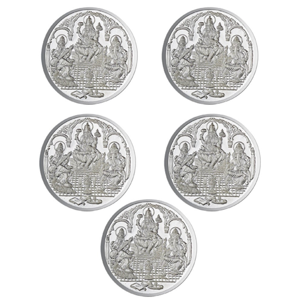 Laxmi Saraswathi Ganesh Silver Coins