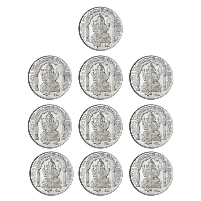 Lord Ganesh Coin In Pure 999 Silver 2.5 Grams Beautiful Design For Gifting And Religious Purpose in India, UK, USA, All Country