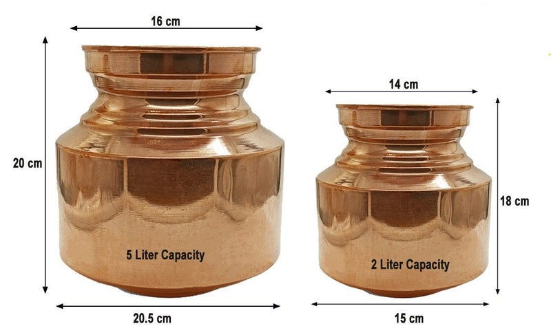 Pure Copper Kalash Ghadi Pot to Store Water for Home Mandir Temple Home and Office Daily Use Gift Item in India, UK, USA, All Country