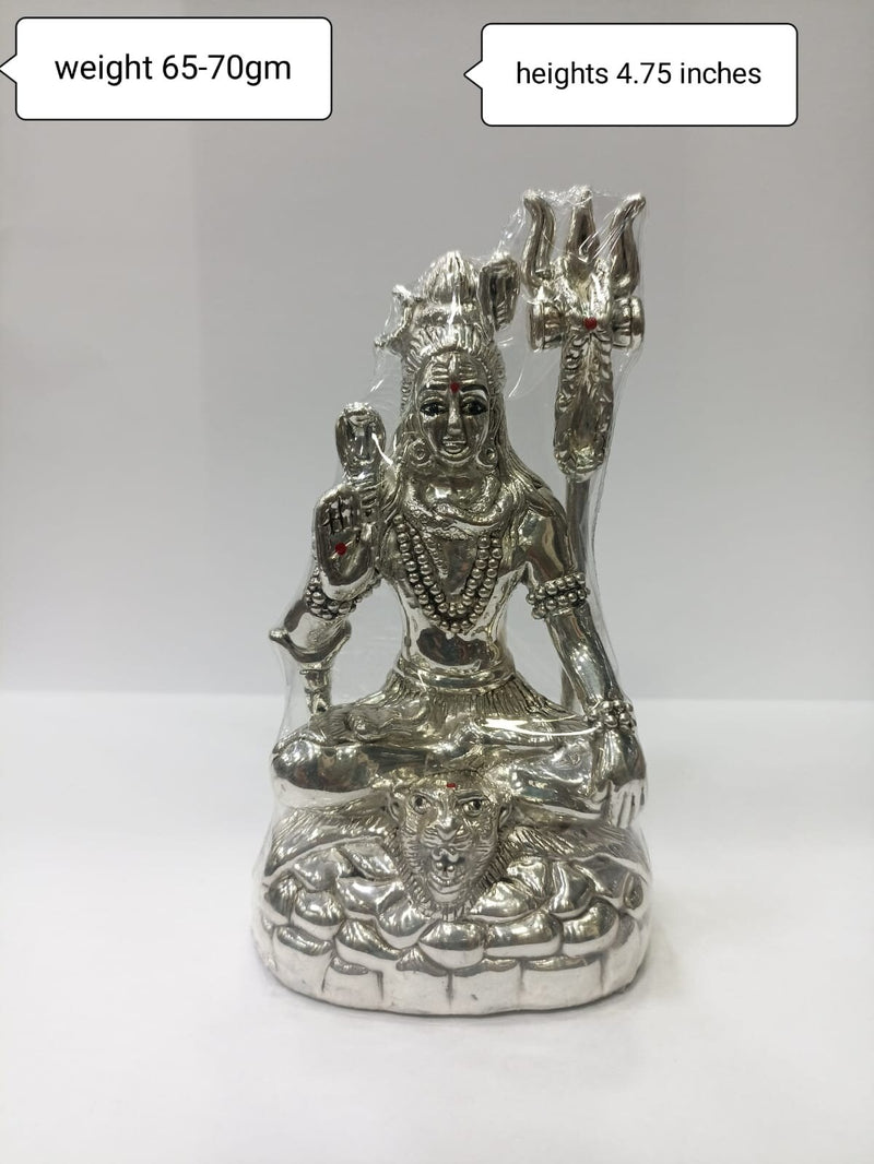 999 Fine Pure Silver Hollow Shiv Shankar Idols Statue in India, UK, USA, All Country