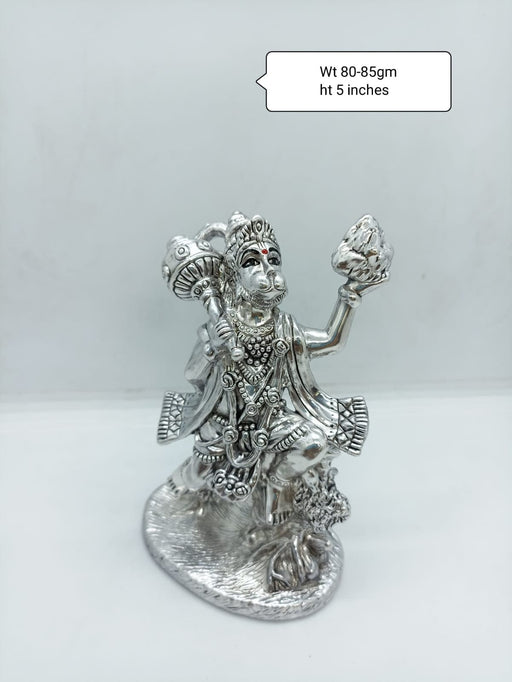 999 Fine Silver Hollow Lord Hanuman Small Statue, best for Puja or Gifting in India, UK, USA, All Country