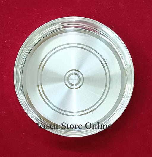 999 Fine Pure Silver Handmade solid Plan Thali, Plate/ Tray for Meal, Pooja - 12 Inch approx 680+ gram approx in India, UK, USA, All Country