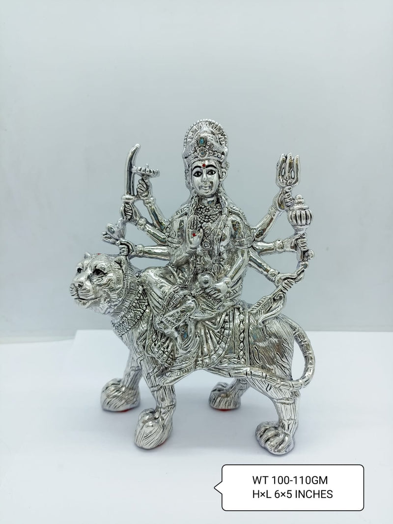 999 Fine Pure Silver Hollow Durga Maa Idol Statue in India, UK, USA, All Country