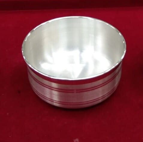 999 fine solid silver handmade small bowl for baby or temple puja, pure silver vessels, silver utensils in India, UK, USA, All Country