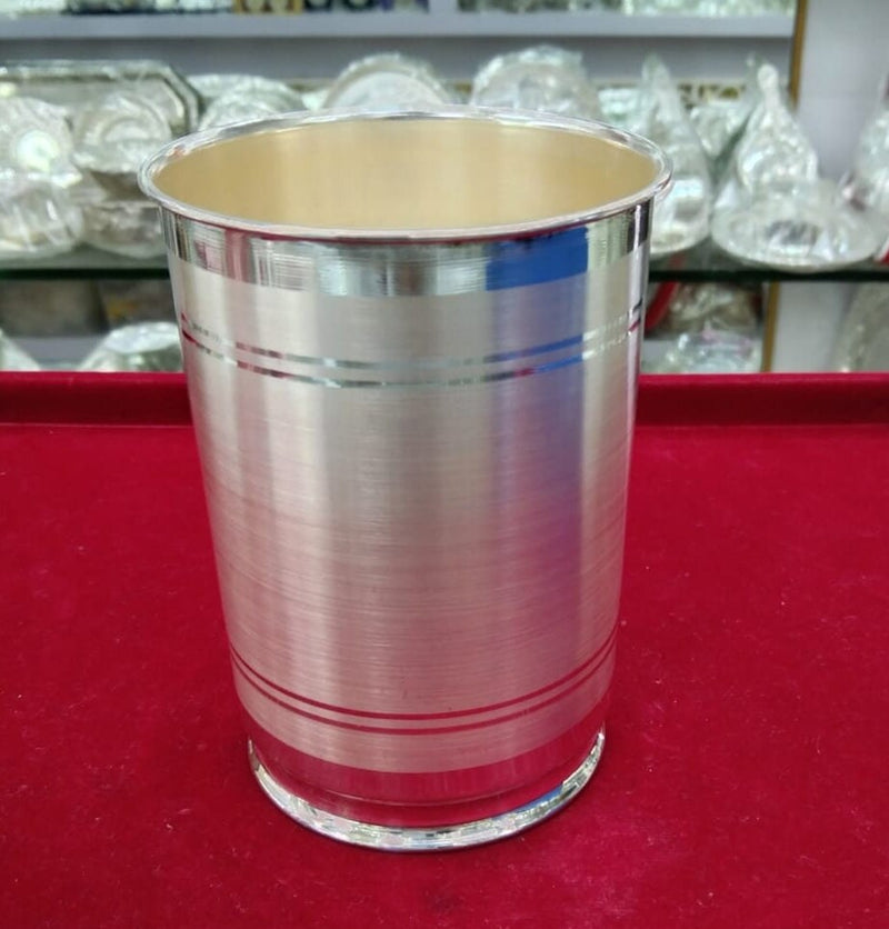999 fine pure silver glass tumbler handmade water / milk / cup gifting silver utensils or silver vessel - 3 inch size, 36 gram approx in India, UK, USA, All Country