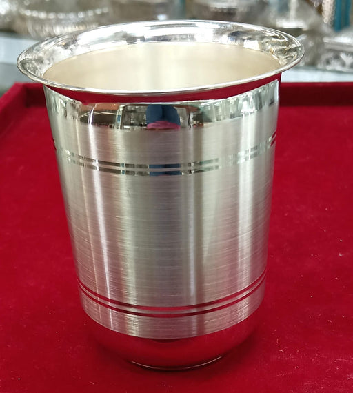 Small Size 999 fine pure silver glass tumbler handmade water / milk / cup gifting silver utensils - 2 inch size, 14 gram approx in India, UK, USA, All Country