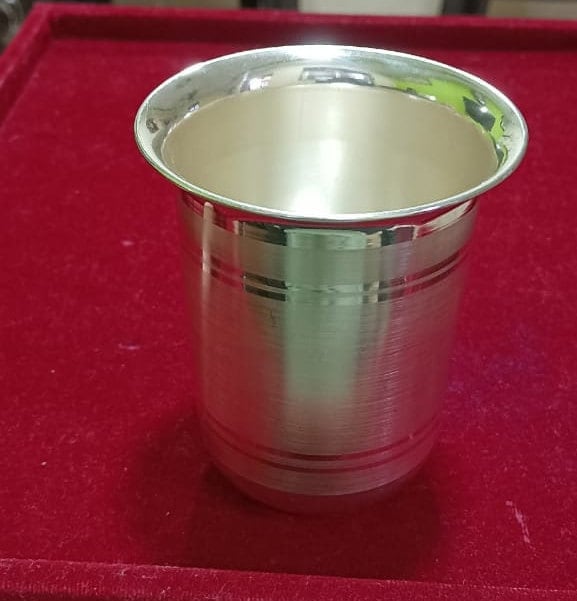 999 Pure silver Glass - milk pattern for Gifting and Personal Usage, Weight : 70 grams Approx in India, UK, USA, All Country