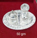 Small Size Pure Silver KumKum (Sindoor) Two Bowls with Thali Dish for Gifting, Personal Use and Pooja Usage in India, UK, USA, All Country
