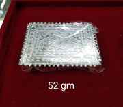 Pure Silver Antique Desig Chowki with Handcrafted Design with Silver, Premium Chowki/Peeta/Patla for Home Mandir and Gifting Purpose - 52 Grams in India, UK, USA, All Country