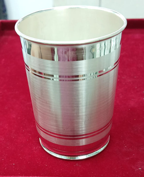 999 fine pure silver glass tumbler handmade water / milk / cup gifting silver utensils or silver vessel - 3.9 inch size, 72 gram approx in India, UK, USA, All Country
