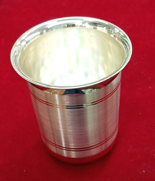 Small Size 999 fine pure silver glass tumbler handmade water / milk / cup gifting silver utensils - 2 inch size, 14 gram approx in India, UK, USA, All Country