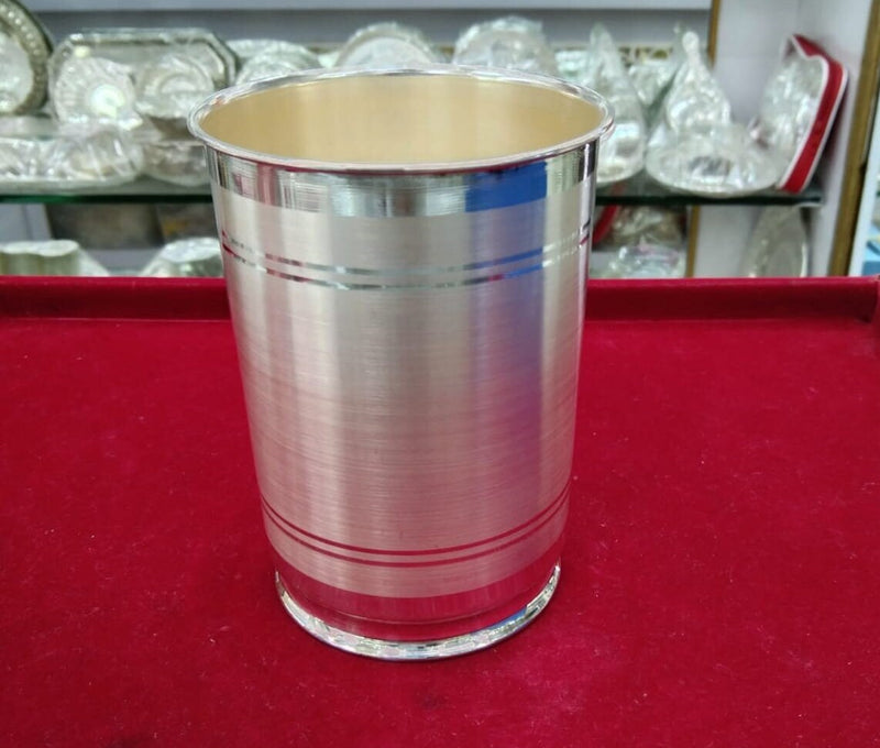 Pure 999 fine silver handmade vessel, water/milk Glass tumbler, silver flask, baby kids silver utensils gift article in India, UK, USA, All Country