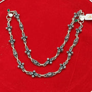 Pure 925 Silver Oxidized Antique Anklet Pair - 50 Gram in India, UK, USA, All Country