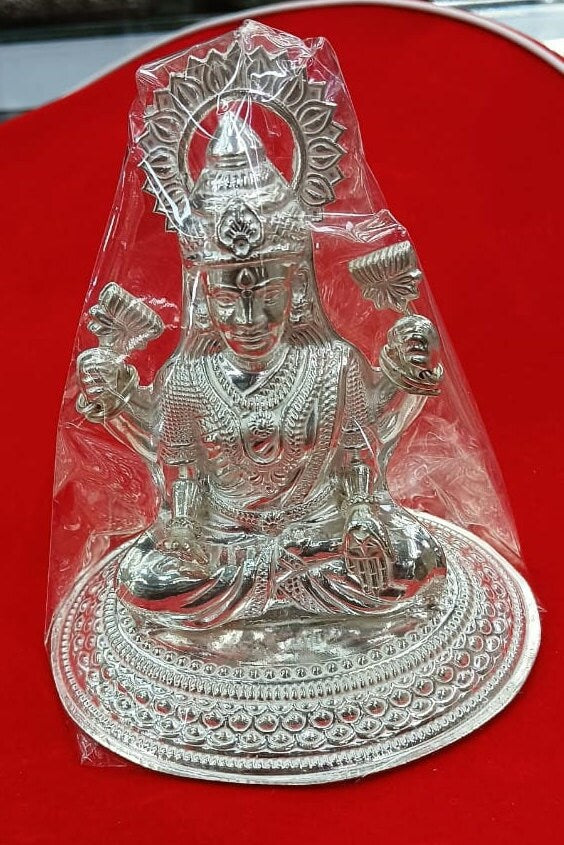 Pure Silver Laxmi Idol for Personal Use, Temple Usage or Gifting Purpose in India, UK, USA, All Country