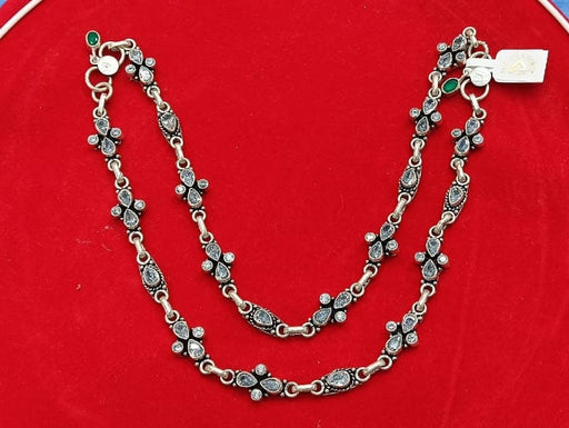 Pure 925 Silver Oxidized Antique Anklet Pair - 50 Gram in India, UK, USA, All Country