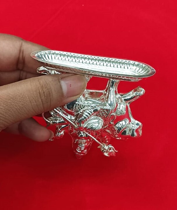 Pure Silver Durga Idol for Home Decor & Gifting, Home Temple Usage of Maa Durga Idol in Pure Silver Small to Medium Size for Vastu and Pooja, Gifting in India, UK, USA, All Country