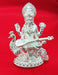 Silver Solid Goddess Saraswati Idol/Sarasvati MATA Statue in Silver Hindu Religion Goddess Idol for Gifting, Temple Use in India, UK, USA, All Country