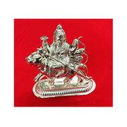 Pure Silver Durga Idol for Home Decor & Gifting, Home Temple Usage of Maa Durga Idol in Pure Silver Small to Medium Size for Vastu and Pooja, Gifting in India, UK, USA, All Country
