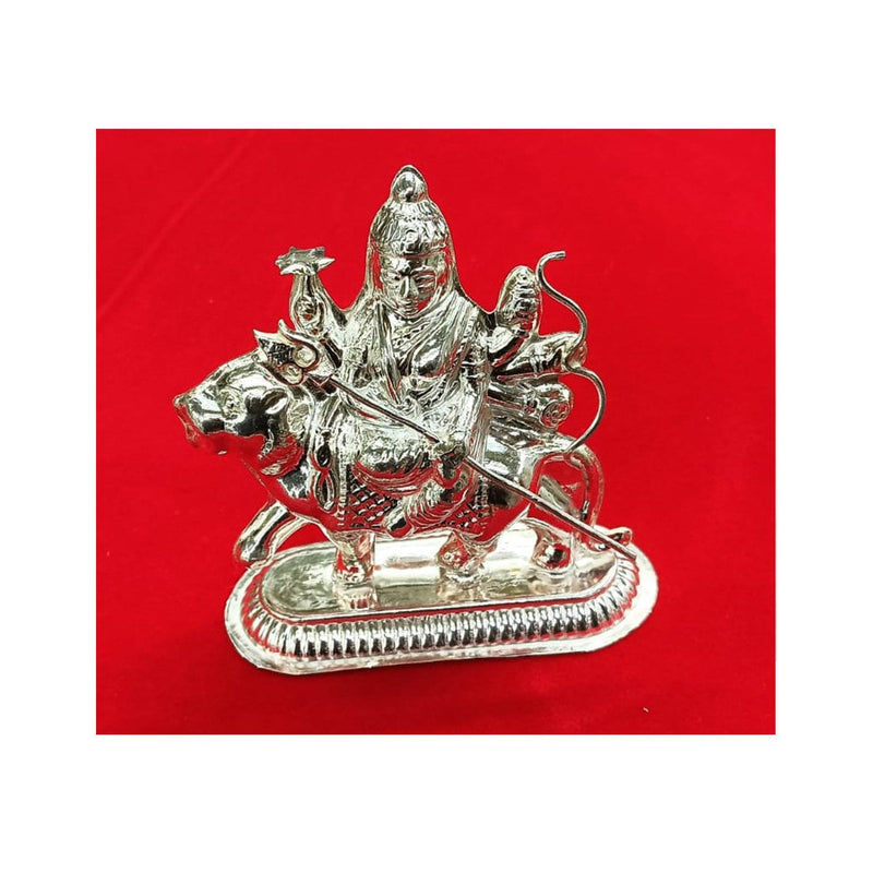 Pure Silver Durga Idol for Home Decor & Gifting, Home Temple Usage of Maa Durga Idol in Pure Silver Small to Medium Size for Vastu and Pooja, Gifting in India, UK, USA, All Country