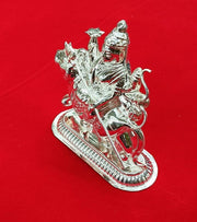 Pure Silver Durga Idol for Home Decor & Gifting, Home Temple Usage of Maa Durga Idol in Pure Silver Small to Medium Size for Vastu and Pooja, Gifting in India, UK, USA, All Country