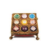 Shri Navgraha Shakti Yantra Chowki in Brass for Navgraha Shanti in India, UK, USA, All Country
