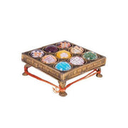 Shri Navgraha Shakti Yantra Chowki in Brass for Navgraha Shanti in India, UK, USA, All Country