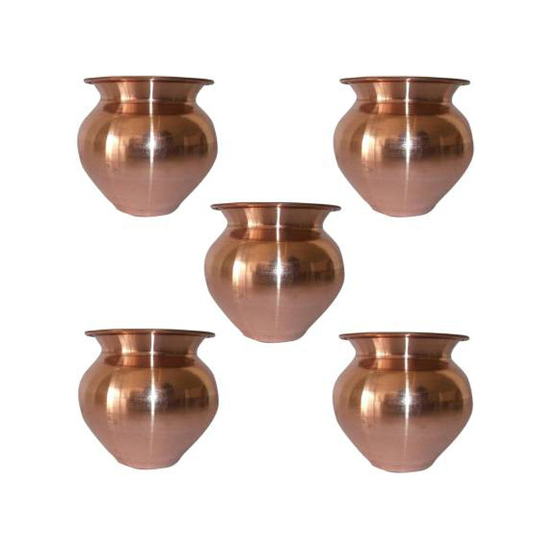 Copper Kalash Lota for Puja patra (3.5 Inch_500ml) Copper Kalash (Height: 3.5 inch, Brown) use for Home Mandir or Drinking in India, UK, USA, All Country