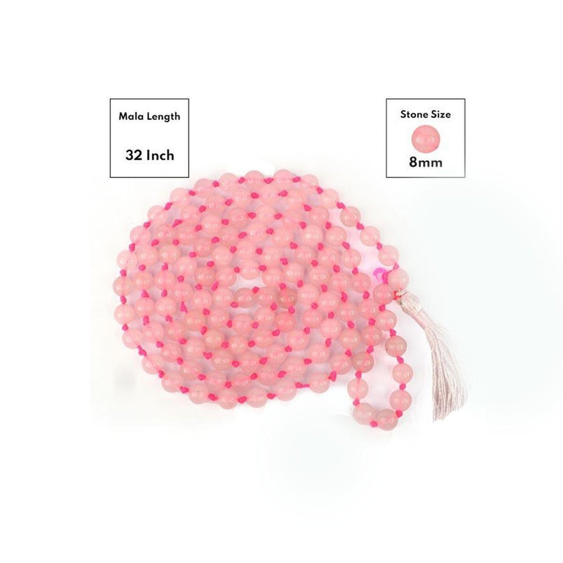 Rose Quartz Round Beads Mala in India, UK, USA, All Country