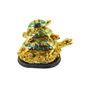 Three Generation Turtle / Tortoise ( Golden ) for Feng Shui Remedies in India, UK, USA, All Country