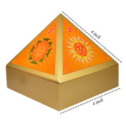 Wooden Pyramid Wish Box with Om Sticker for Reiki and Meditation in India, UK, USA, All Country